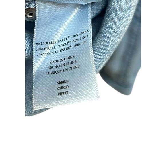 Rails Studded Chambray Denim Shirt Small Button Front Western Style - Picture 5 of 7